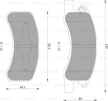 BOSCH 0 986 AB2 421 - Bremžu uzliku kompl., Disku bremzes adetalas.lv