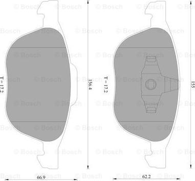 BOSCH 0 986 AB2 395 - Bremžu uzliku kompl., Disku bremzes adetalas.lv