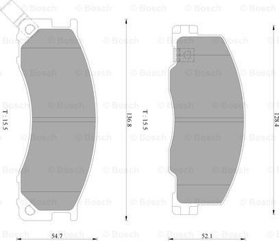 BOSCH 0 986 AB2 351 - Bremžu uzliku kompl., Disku bremzes adetalas.lv