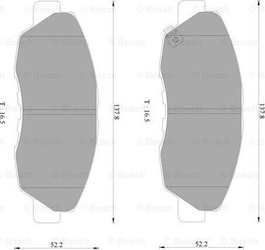 BOSCH 0 986 AB2 363 - Bremžu uzliku kompl., Disku bremzes adetalas.lv