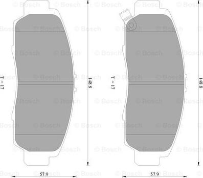 BOSCH 0 986 AB2 381 - Bremžu uzliku kompl., Disku bremzes adetalas.lv