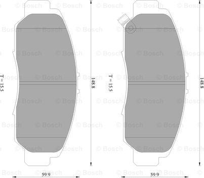 BOSCH 0 986 AB2 387 - Bremžu uzliku kompl., Disku bremzes adetalas.lv