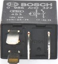 BOSCH 0 986 AH0 322 - Relejs, Darba strāva adetalas.lv