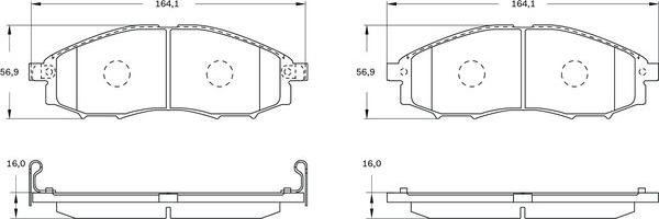 BOSCH 0 986 BB0 551 - Bremžu uzliku kompl., Disku bremzes adetalas.lv