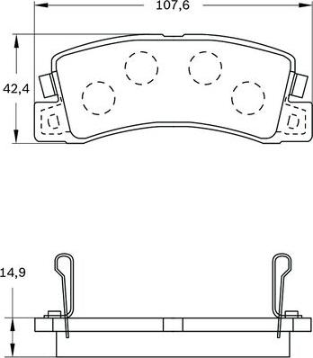 BOSCH 0 986 BB0 525 - Bremžu uzliku kompl., Disku bremzes adetalas.lv