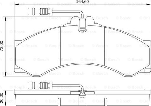 BOSCH 0 986 BB0 061 - Bremžu uzliku kompl., Disku bremzes adetalas.lv