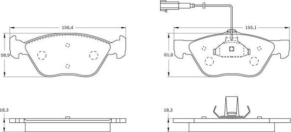 BOSCH 0 986 BB0 114 - Bremžu uzliku kompl., Disku bremzes adetalas.lv