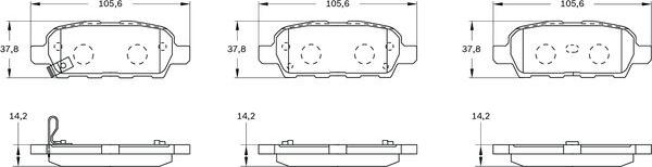 BOSCH 0 986 BB0 897 - Bremžu uzliku kompl., Disku bremzes adetalas.lv