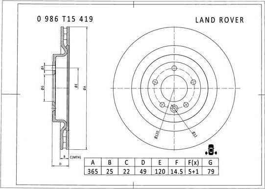 BOSCH 0 986 T15 419 - Bremžu diski adetalas.lv