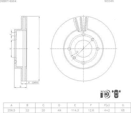 BOSCH 0 986 T16 964 - Bremžu diski adetalas.lv