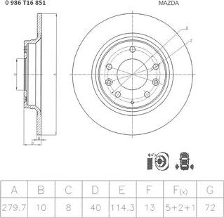 BOSCH 0 986 T16 851 - Bremžu diski adetalas.lv