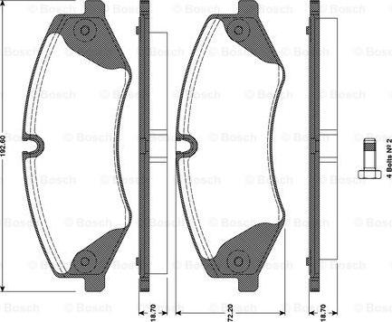 BOSCH 0 986 TB3 098 - Bremžu uzliku kompl., Disku bremzes adetalas.lv