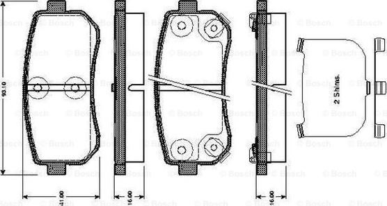 BOSCH 0 986 TB3 044 - Bremžu uzliku kompl., Disku bremzes adetalas.lv