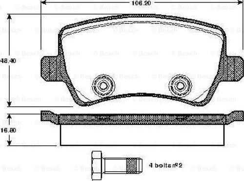 BOSCH 0 986 TB3 004 - Bremžu uzliku kompl., Disku bremzes adetalas.lv