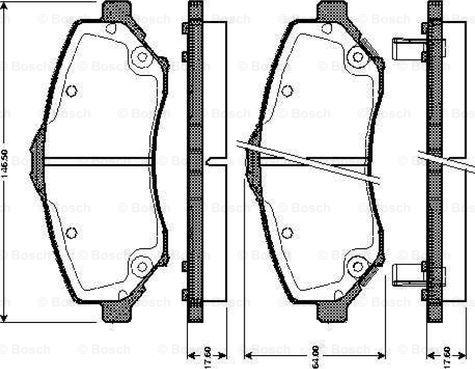 BOSCH 0 986 TB3 007 - Bremžu uzliku kompl., Disku bremzes adetalas.lv