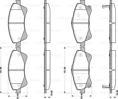 BOSCH 0 986 TB3 086 - Bremžu uzliku kompl., Disku bremzes adetalas.lv