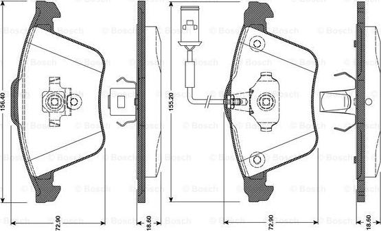 BOSCH 0 986 TB3 080 - Bremžu uzliku kompl., Disku bremzes adetalas.lv