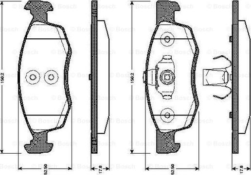 BOSCH 0 986 TB3 038 - Bremžu uzliku kompl., Disku bremzes adetalas.lv