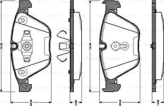 BOSCH 0 986 TB3 033 - Bremžu uzliku kompl., Disku bremzes adetalas.lv