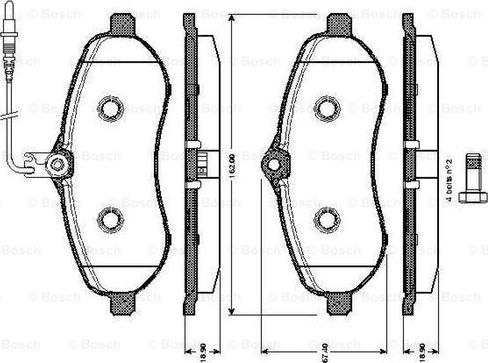 BOSCH 0 986 TB3 037 - Bremžu uzliku kompl., Disku bremzes adetalas.lv