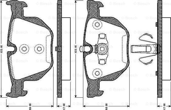 BOSCH 0 986 TB3 024 - Bremžu uzliku kompl., Disku bremzes adetalas.lv