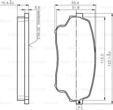 BOSCH 0 986 TB3 023 - Bremžu uzliku kompl., Disku bremzes adetalas.lv