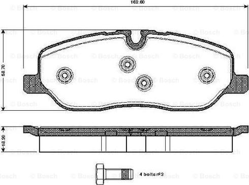 BOSCH 0 986 TB3 022 - Bremžu uzliku kompl., Disku bremzes adetalas.lv