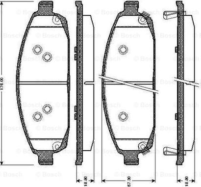 BOSCH 0 986 TB3 027 - Bremžu uzliku kompl., Disku bremzes adetalas.lv