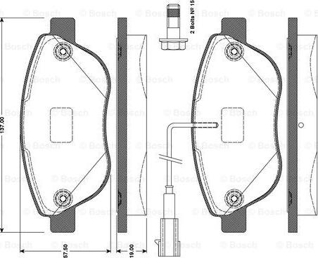 BOSCH 0 986 TB3 079 - Bremžu uzliku kompl., Disku bremzes adetalas.lv