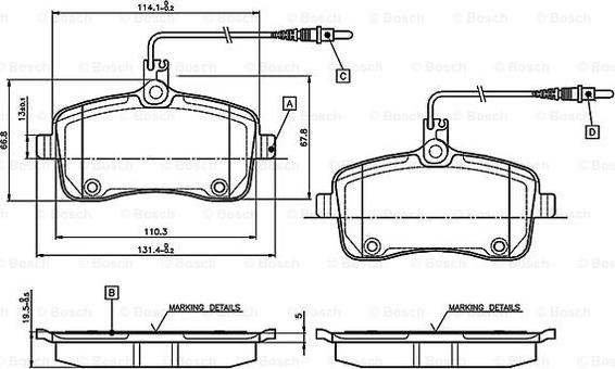 BOSCH 0 986 TB3 076 - Bremžu uzliku kompl., Disku bremzes adetalas.lv