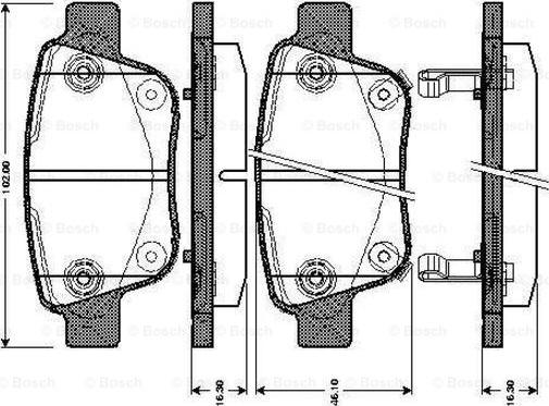 BOSCH 0 986 TB3 072 - Bremžu uzliku kompl., Disku bremzes adetalas.lv