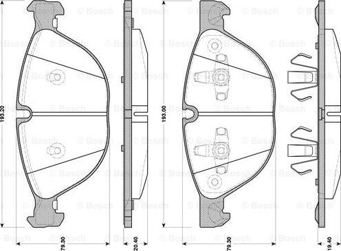 BOSCH 0 986 TB3 077 - Bremžu uzliku kompl., Disku bremzes adetalas.lv