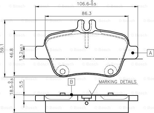 BOSCH 0 986 TB3 145 - Bremžu uzliku kompl., Disku bremzes adetalas.lv