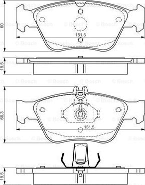 BOSCH 0 986 TB3 148 - Bremžu uzliku kompl., Disku bremzes adetalas.lv