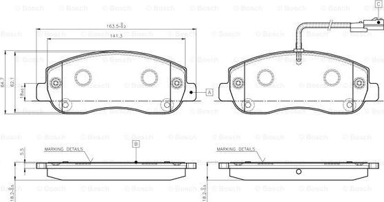 BOSCH 0 986 TB3 142 - Bremžu uzliku kompl., Disku bremzes adetalas.lv