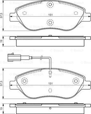 BOSCH 0 986 TB3 155 - Bremžu uzliku kompl., Disku bremzes adetalas.lv