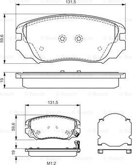 BOSCH 0 986 TB3 168 - Bremžu uzliku kompl., Disku bremzes adetalas.lv