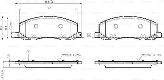 BOSCH 0 986 TB3 108 - Bremžu uzliku kompl., Disku bremzes adetalas.lv