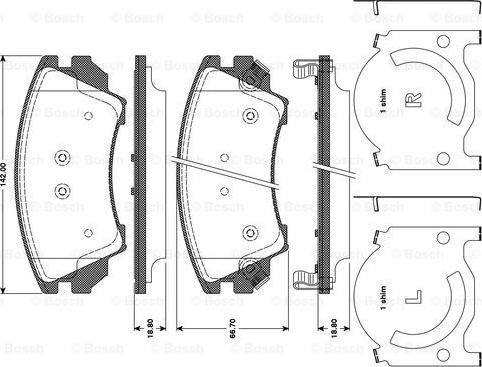 BOSCH 0 986 TB3 107 - Bremžu uzliku kompl., Disku bremzes adetalas.lv