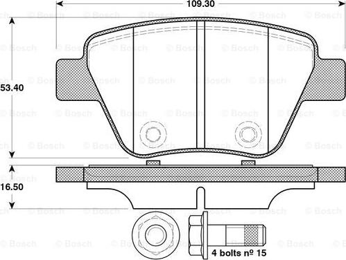 BOSCH 0 986 TB3 114 - Bremžu uzliku kompl., Disku bremzes adetalas.lv