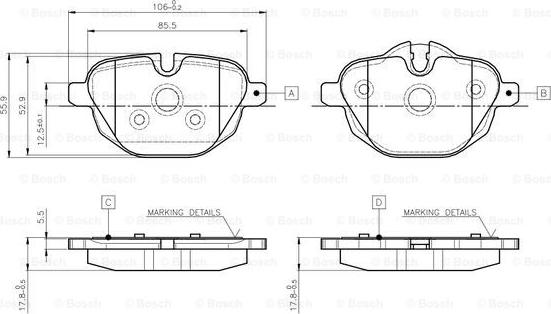 BOSCH 0 986 TB3 139 - Bremžu uzliku kompl., Disku bremzes adetalas.lv