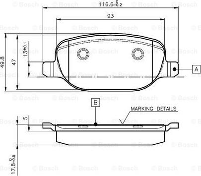 BOSCH 0 986 TB3 128 - Bremžu uzliku kompl., Disku bremzes adetalas.lv