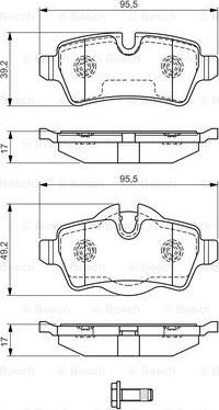 BOSCH 0 986 TB3 171 - Bremžu uzliku kompl., Disku bremzes adetalas.lv