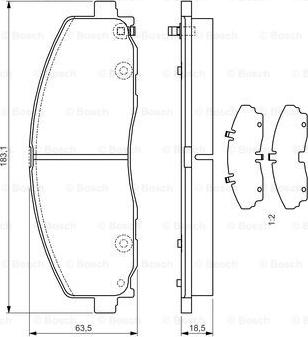 BOSCH 0 986 TB3 225 - Bremžu uzliku kompl., Disku bremzes adetalas.lv