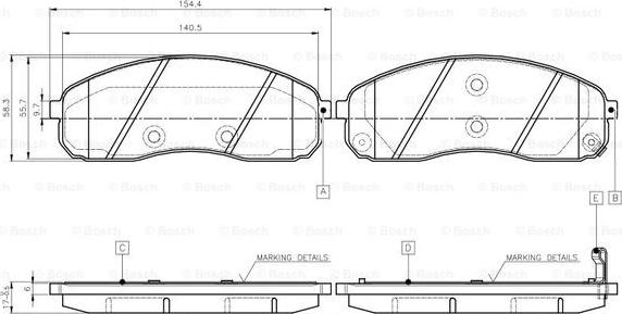 BOSCH 0 986 TB2 947 - Bremžu uzliku kompl., Disku bremzes adetalas.lv