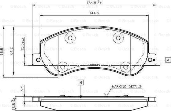 BOSCH 0 986 TB2 951 - Bremžu uzliku kompl., Disku bremzes adetalas.lv