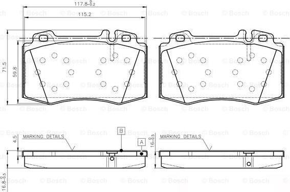 BOSCH 0 986 TB2 958 - Bremžu uzliku kompl., Disku bremzes adetalas.lv