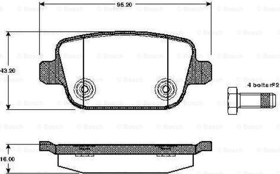 BOSCH 0 986 TB2 984 - Bremžu uzliku kompl., Disku bremzes adetalas.lv