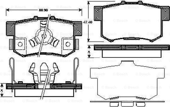 BOSCH 0 986 TB2 985 - Bremžu uzliku kompl., Disku bremzes adetalas.lv