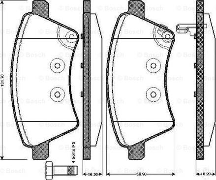 BOSCH 0 986 TB2 936 - Bremžu uzliku kompl., Disku bremzes adetalas.lv